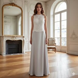 Hampton Nites Platinum & Silver Gown Dress Size 10